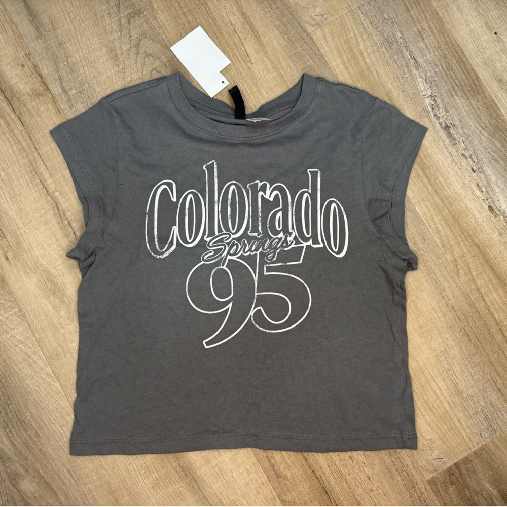 Gray Colorado Springs Cropped Graphic Tee